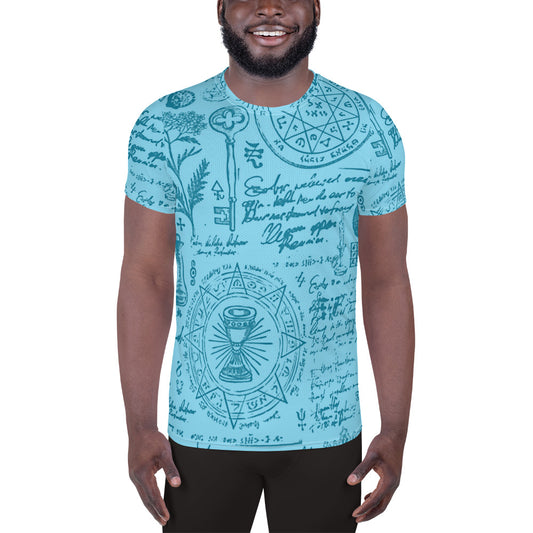 Alchemy Cyan Men's Athletic T-shirt (Geared Up Collection)