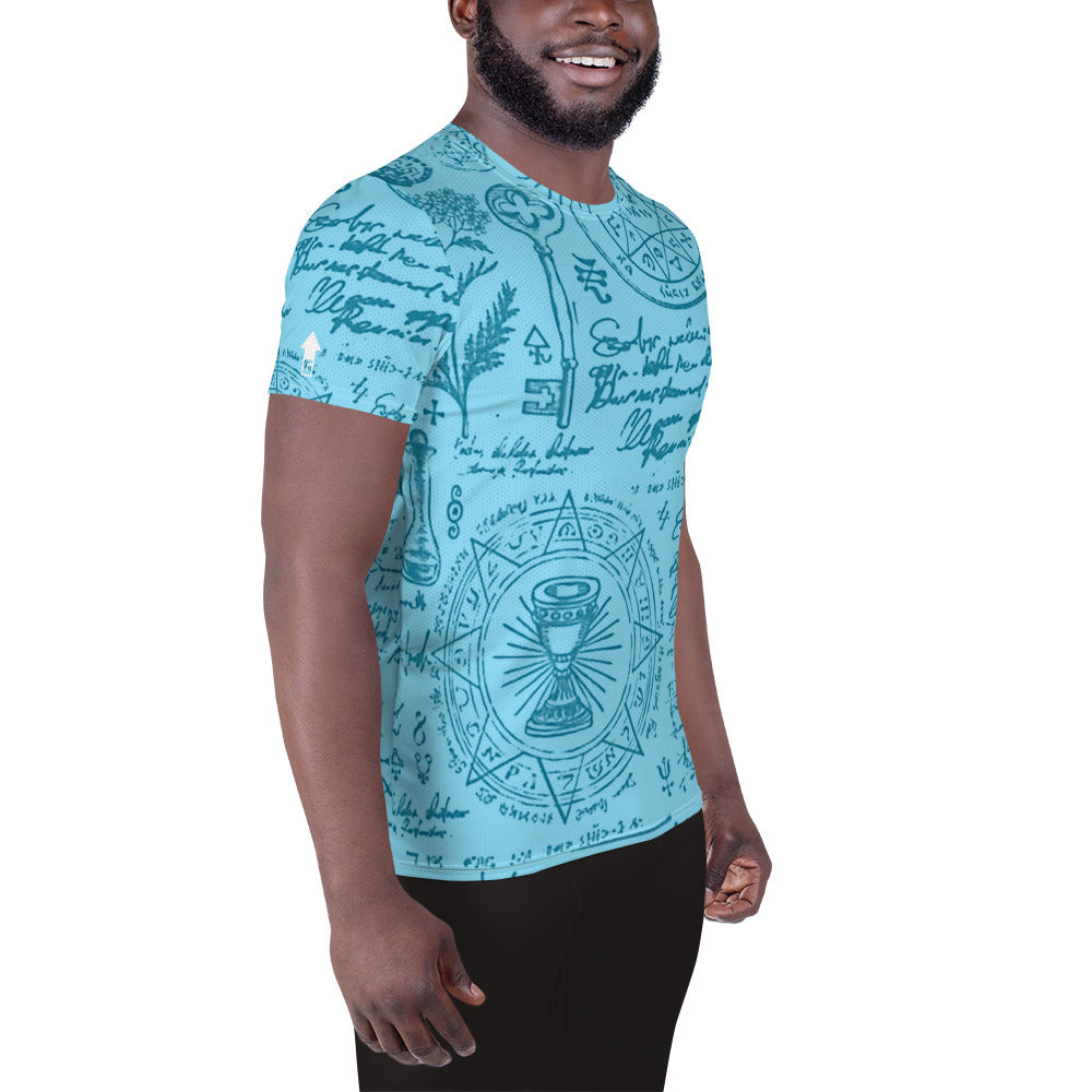 Alchemy Cyan Men's Athletic T-shirt (Geared Up Collection)