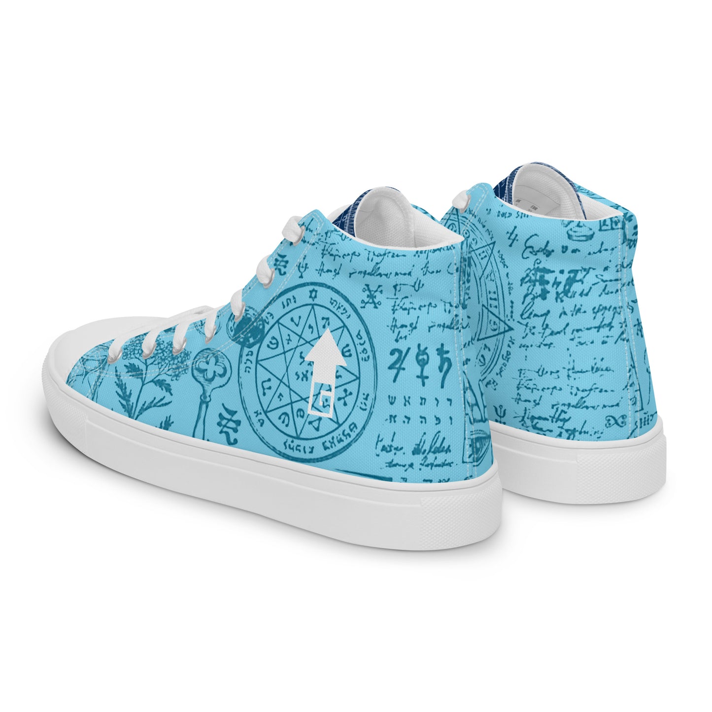 Alchemy Cyan Unisex High Top Canvas Shoes (Geared Up Collection)