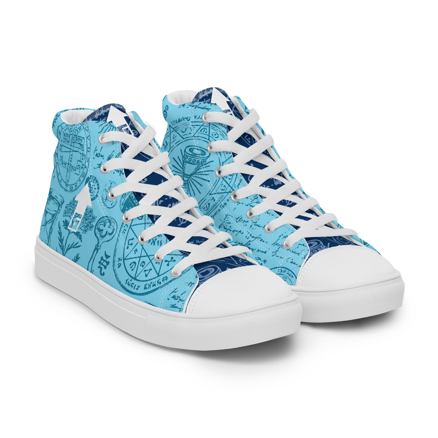 Alchemy Cyan Unisex High Top Canvas Shoes (Geared Up Collection)